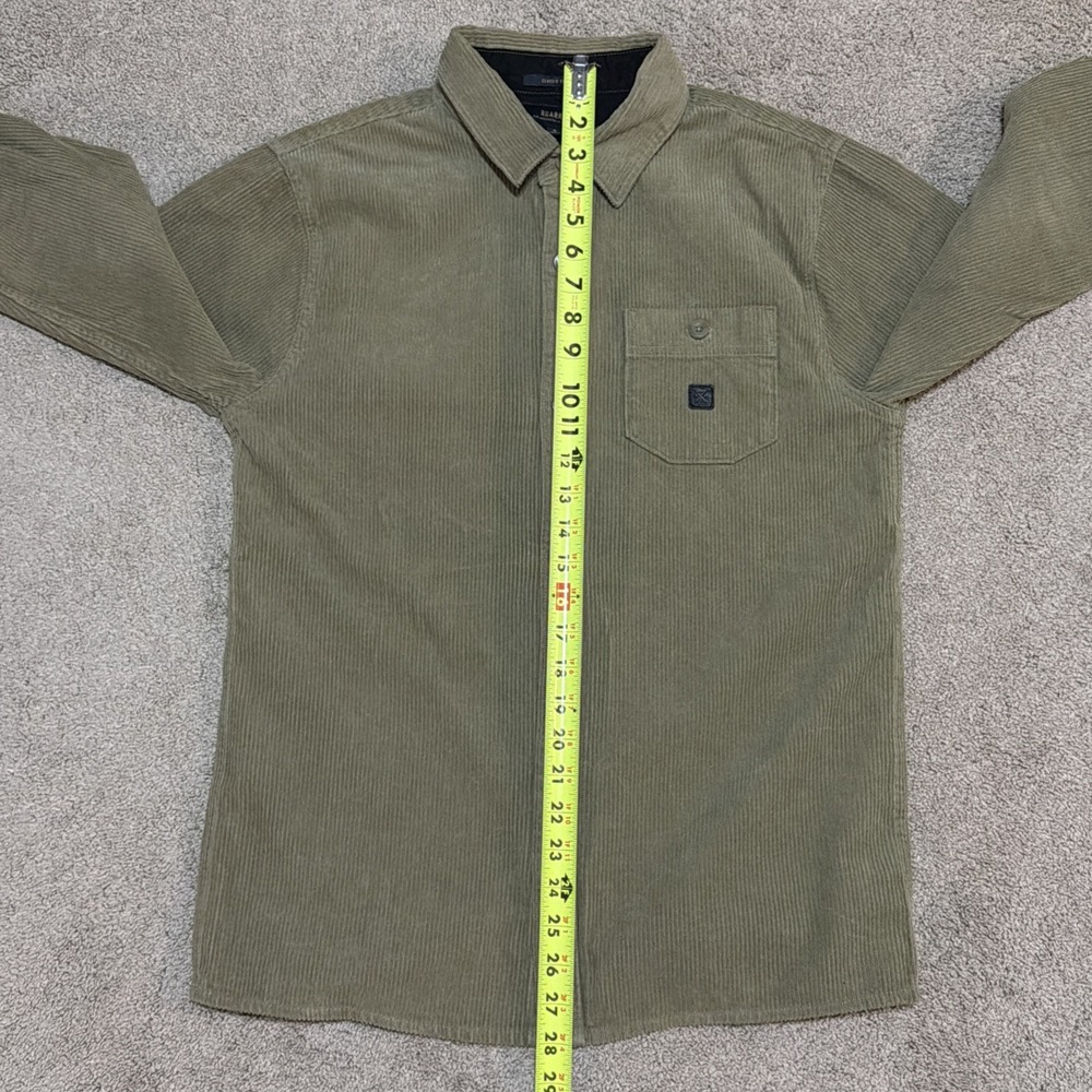 Roark Nordsman Corduroy Shirt Men's Small Olive Snap Front Elbow Patch RN655 - Picture 3 of 11